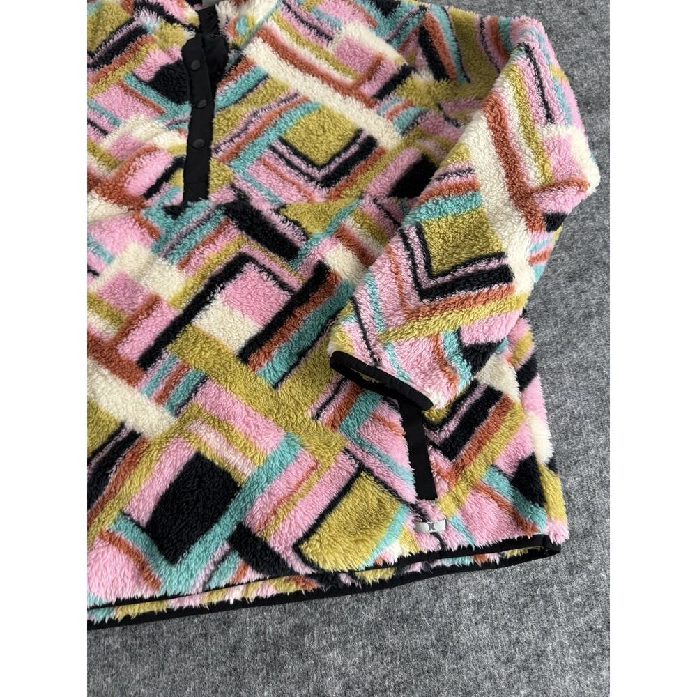 Hurley Sweater Womens XL Pink Color Block Half Snap Pullover Plush N260 - Picture 2 of 12